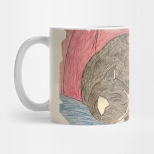 Cat black and white sleep Mug